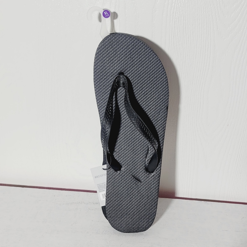 Mens West Loop Black Flip Flops Size XL (13)